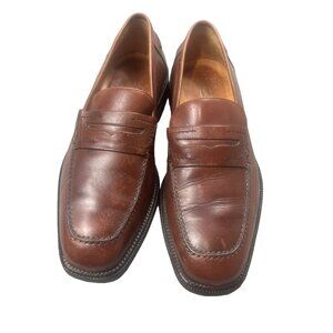 Johnston & Murphy Mens Size 9M Brown Leather Penny Loafers